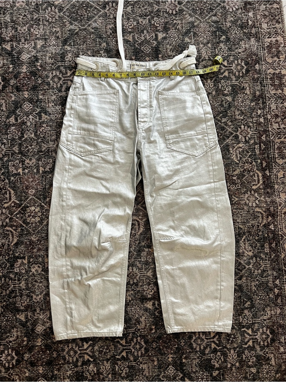 Free People Moxie Metallic Barrel Jeans - Picture 7 of 9